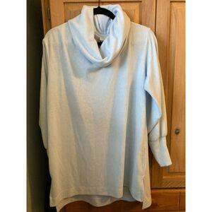 Maeve by Anthropologie | Cozy Light Blue Fleece Cowlneck Tunic Sweater | Medium